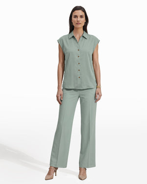 Drop Shoulder Cotton Button Front Shirt Clothing Kasper