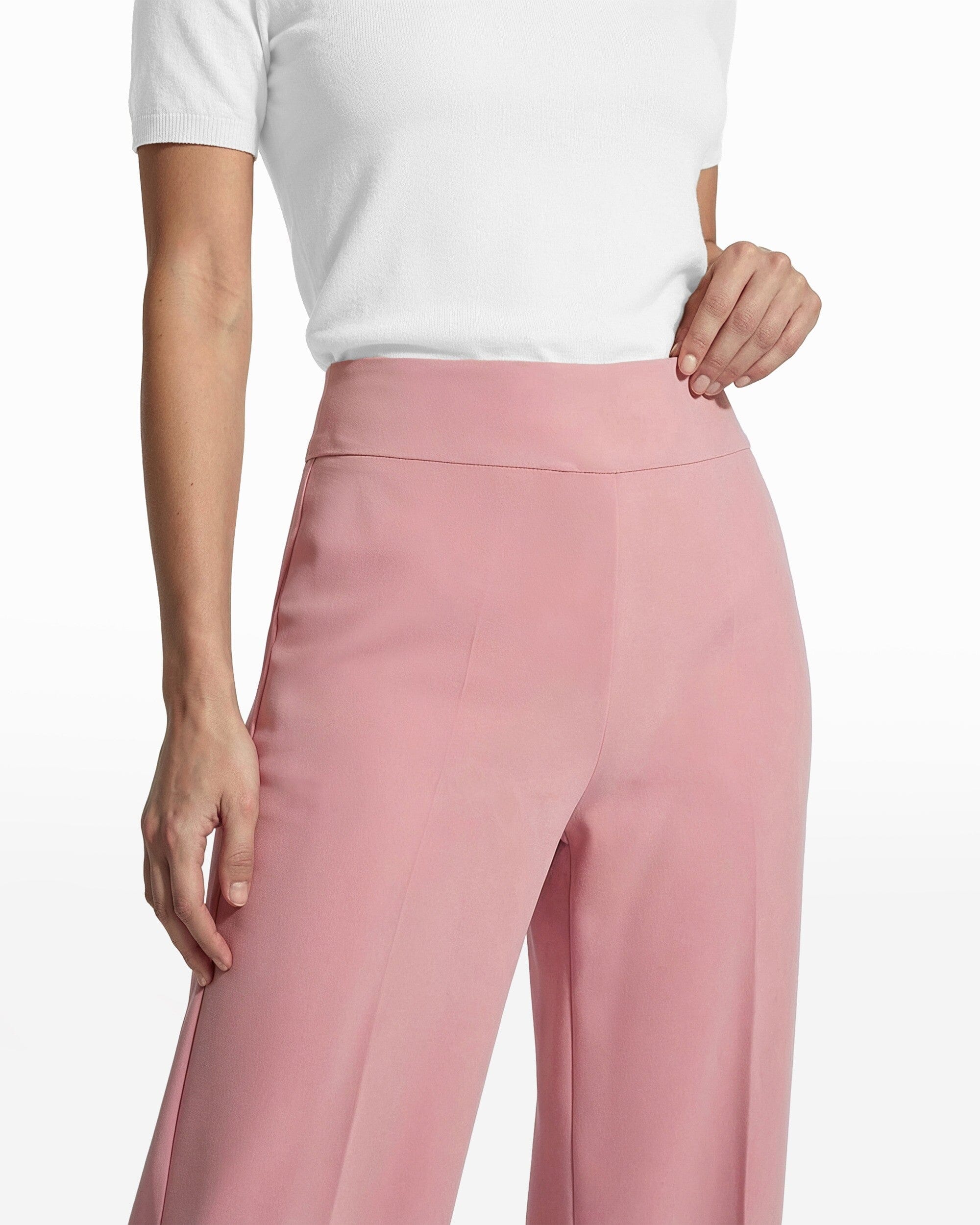 High Rise Pull On Wide Leg Pants Clothing Kasper