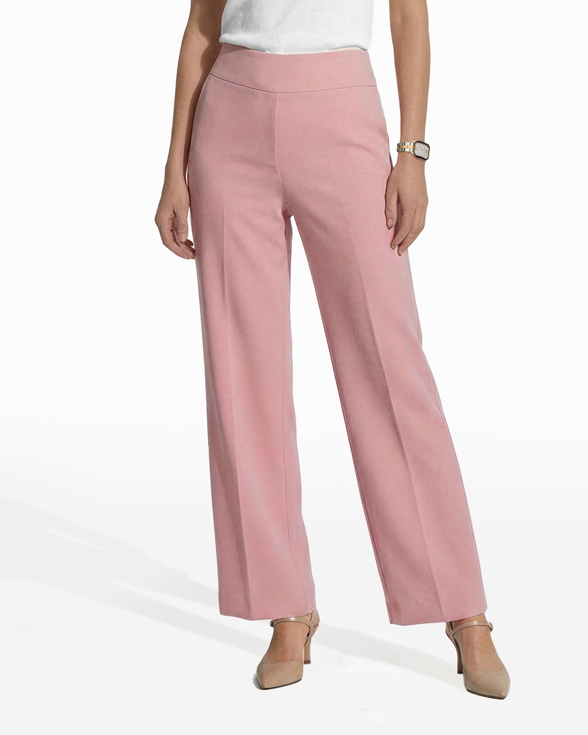High Rise Pull On Wide Leg Pants Clothing Kasper