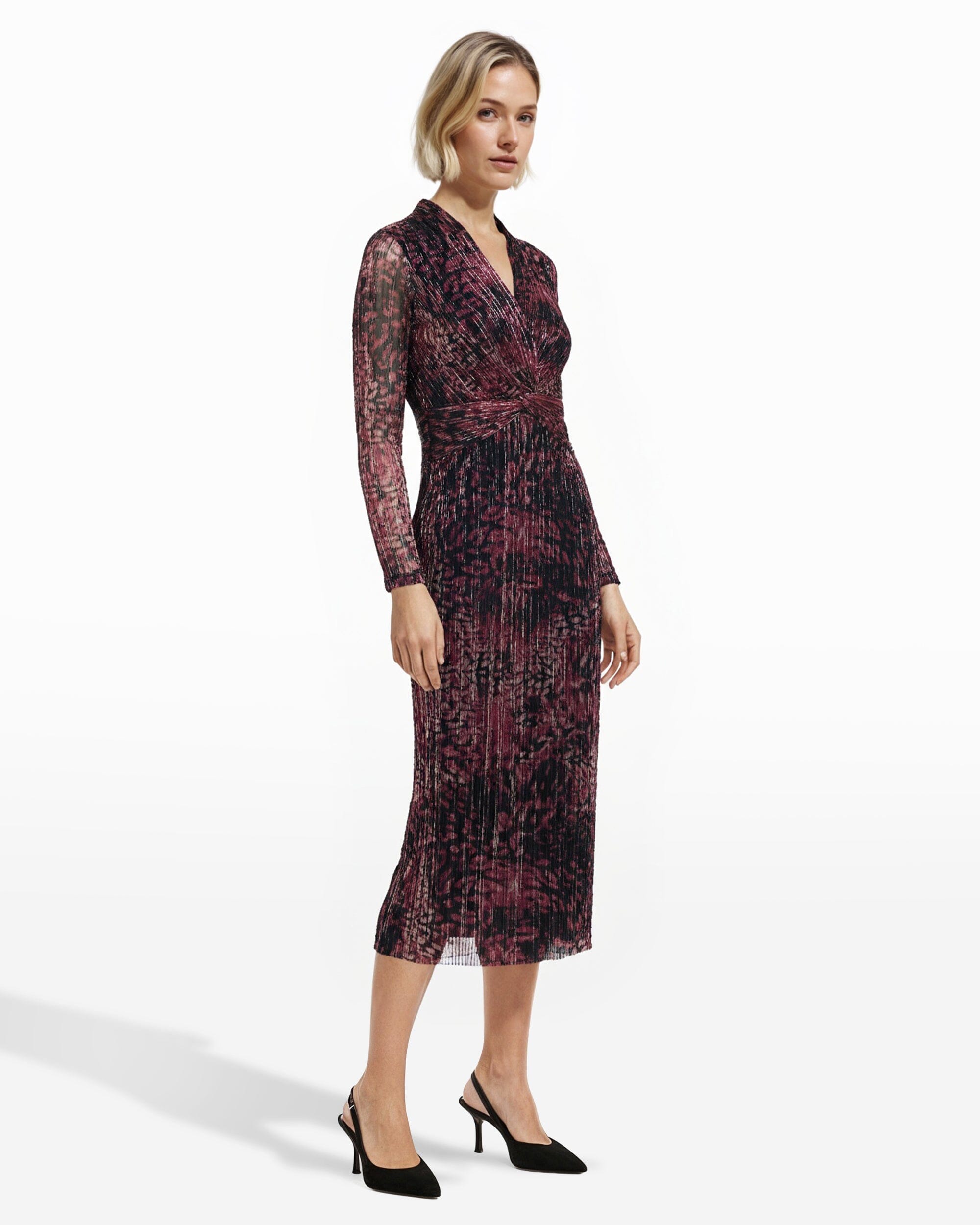 Anne Klein Petite Twist Front Midi Dress