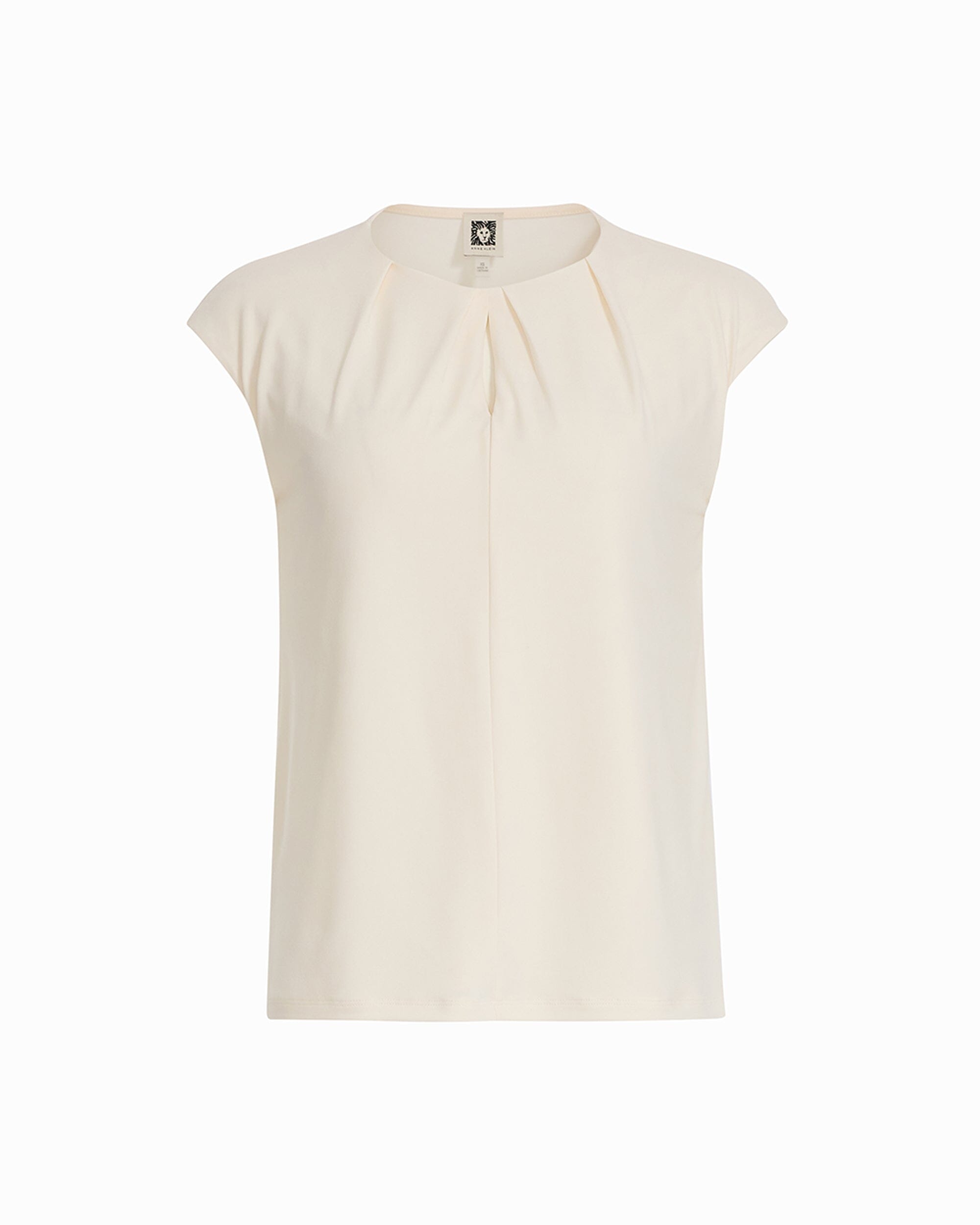 Anne Klein White Dove Pleated Front Top