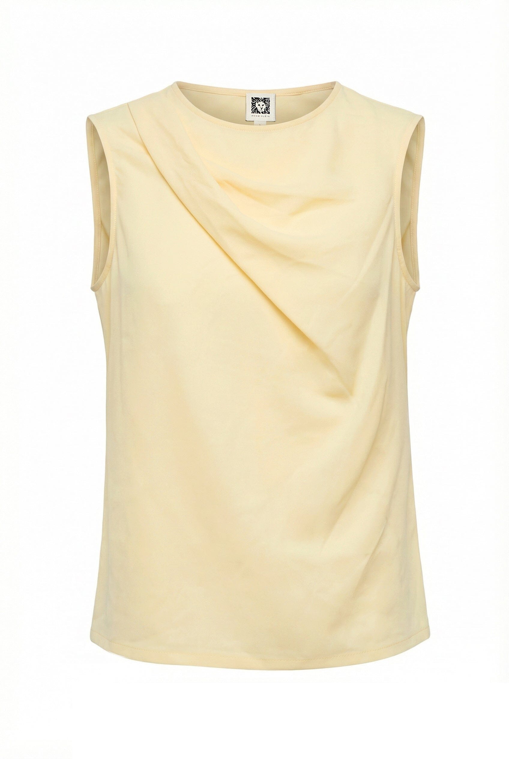 Anne Klein Petite Asymmetric Pleat Neck Top