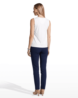 Anne Klein Asymmetric Pleated Neckline Shell Top