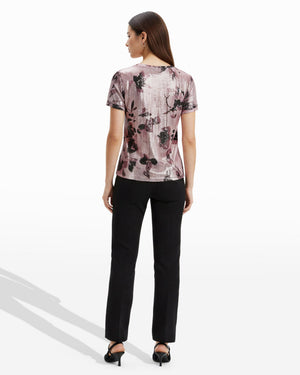 Anne Klein Short Sleeve Banded Tee