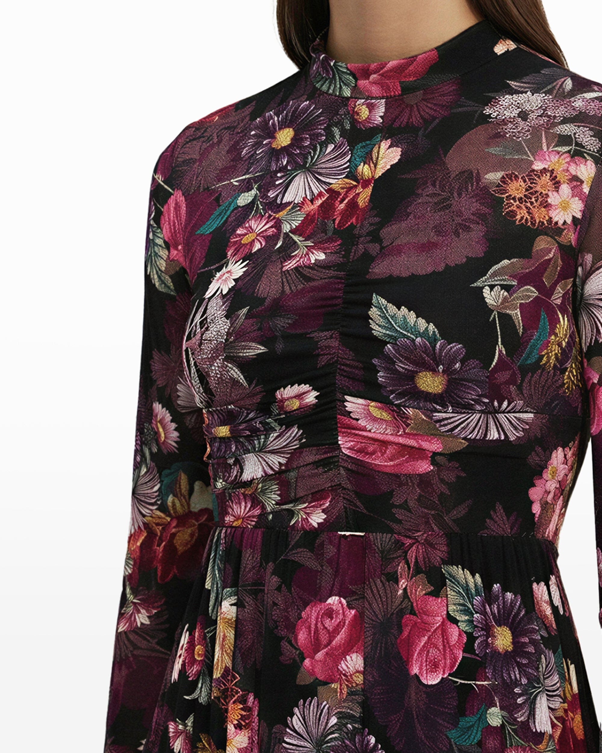 Anne Klein Mock Neck Tiered Dress