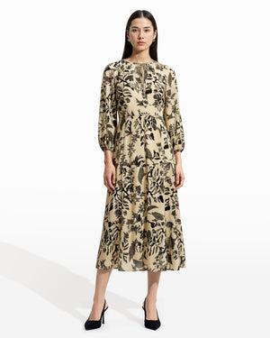 Anne Klein Swan White/Anne Blk Plus Tiered Patio Dress