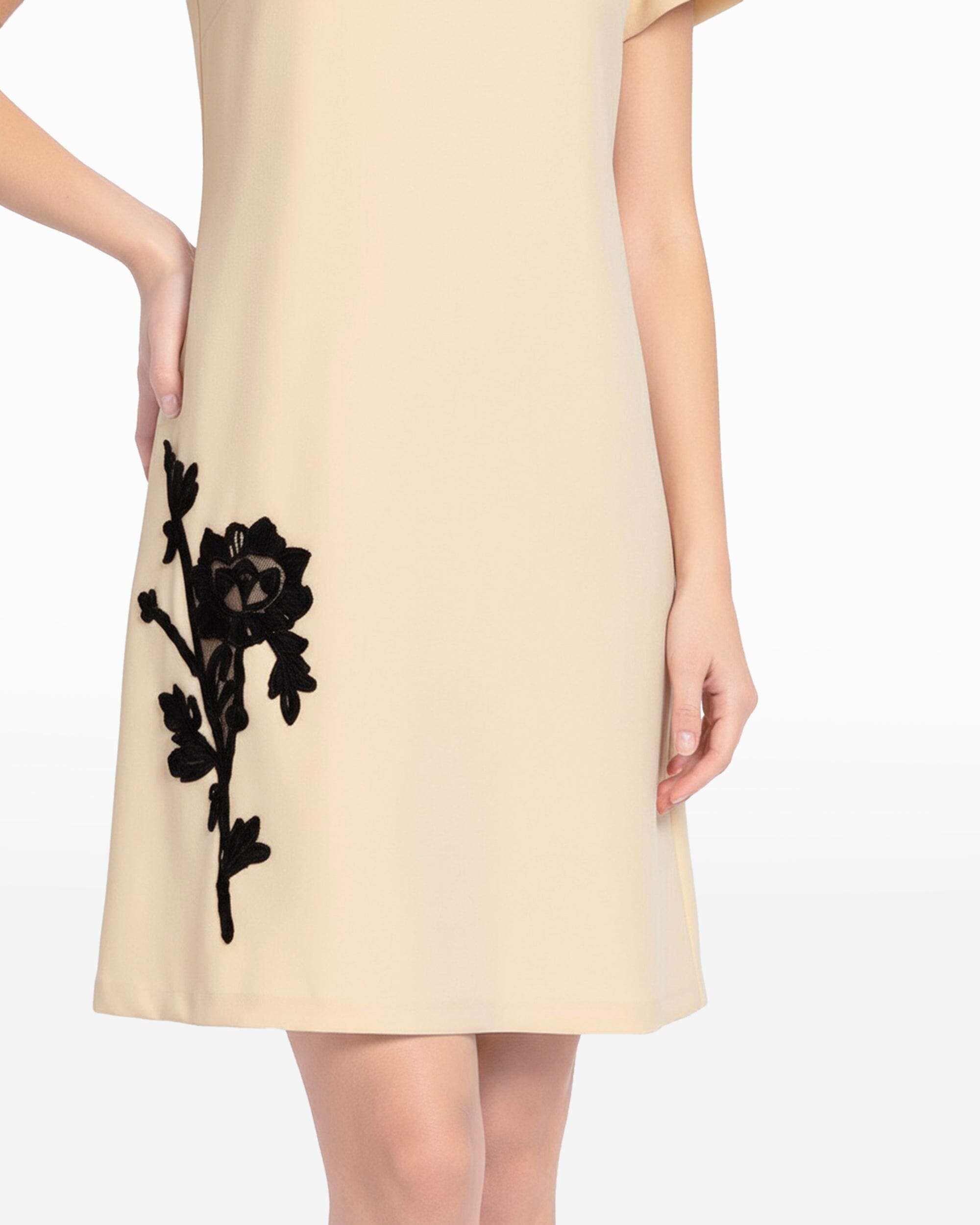 Mock Neck Shift Dress | Anne Klein Swan White/Anne Blk / 4P Mock Neck Shift Dress | Anne Klein Swan White/Anne Blk / 4P