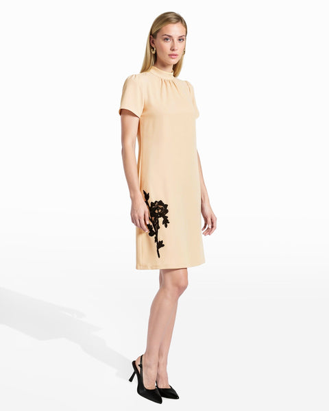 Mock Neck Shift Dress | Anne Klein Swan White/Anne Blk / 4P