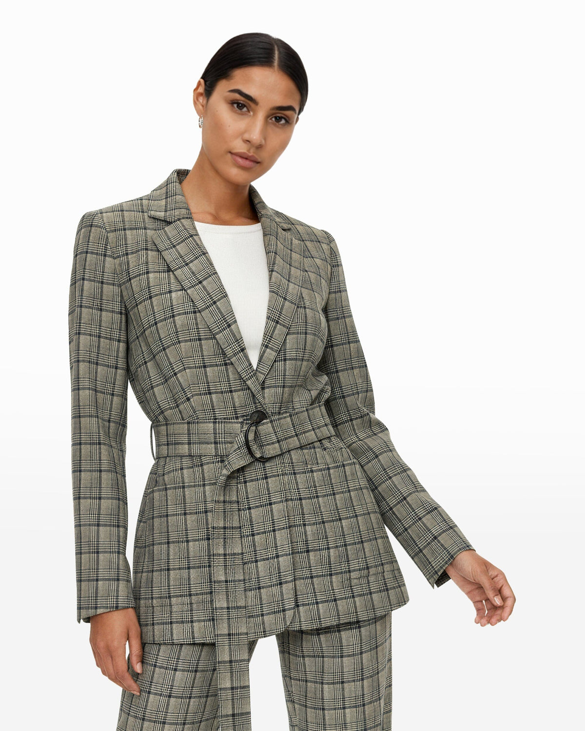 Belted Notch Collar Jacket Clothing Kasper