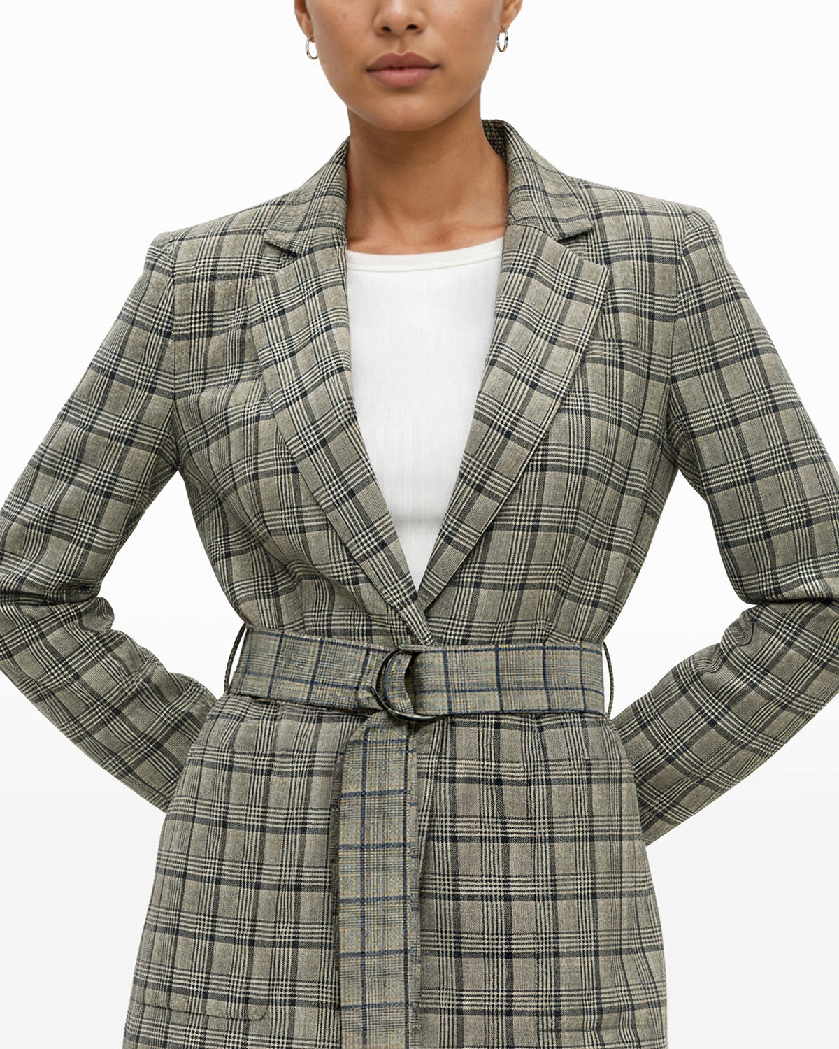 Belted Notch Collar Jacket Clothing Kasper