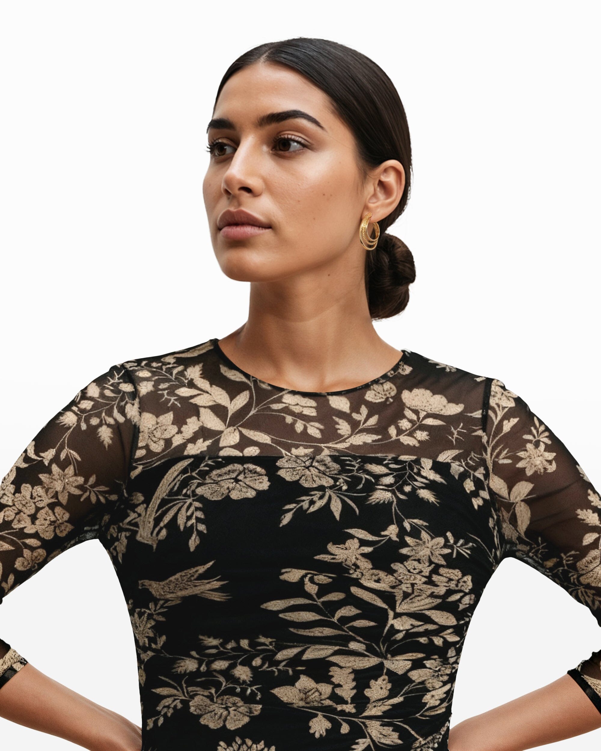 Anne Klein Side Ruched Mesh Midi Dress Anne Klein Side Ruched Mesh Midi Dress