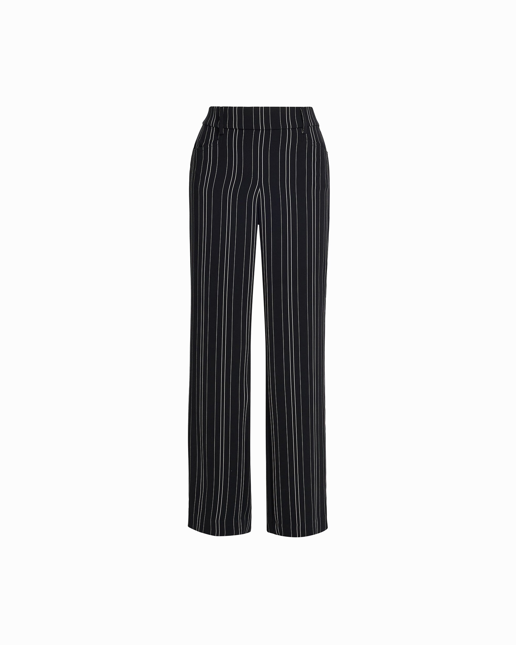 Anne Klein Anne Black/White Dove Wide Leg Pull On Pant