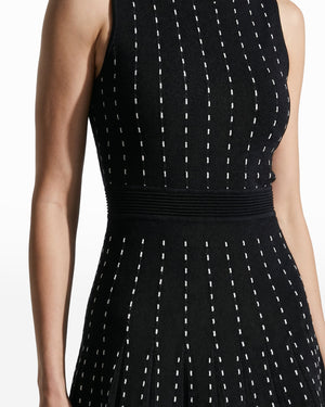 Anne Klein Pinstripe Dress W Pleats