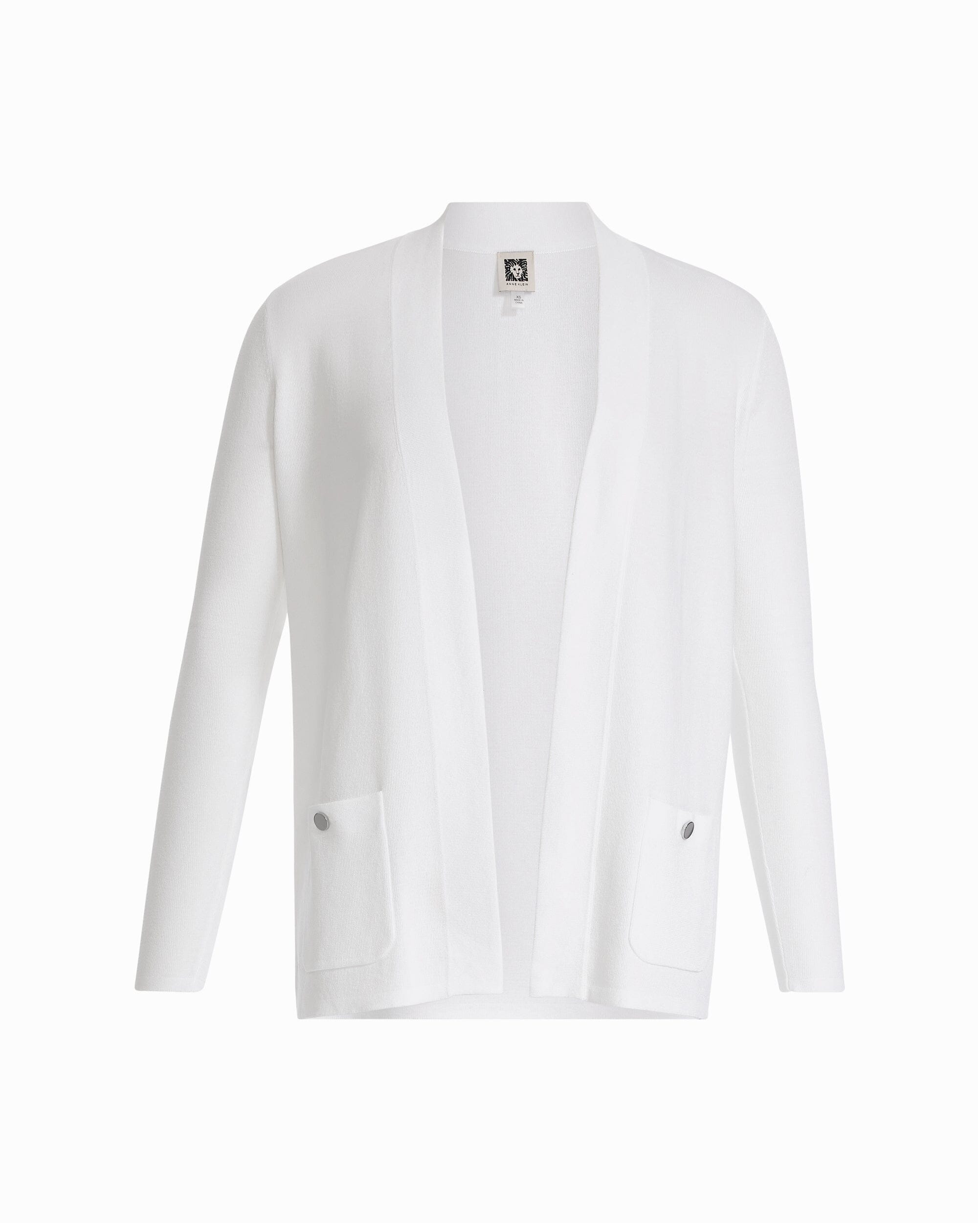 Anne Klein CRISP WHITE Malibu Kissing Front Cardigan