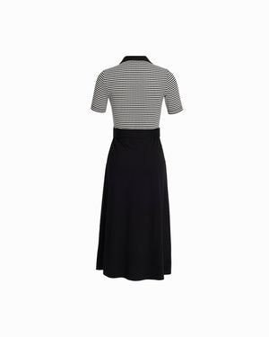 Anne Klein Collared Combo Midi A Line Midi Dress