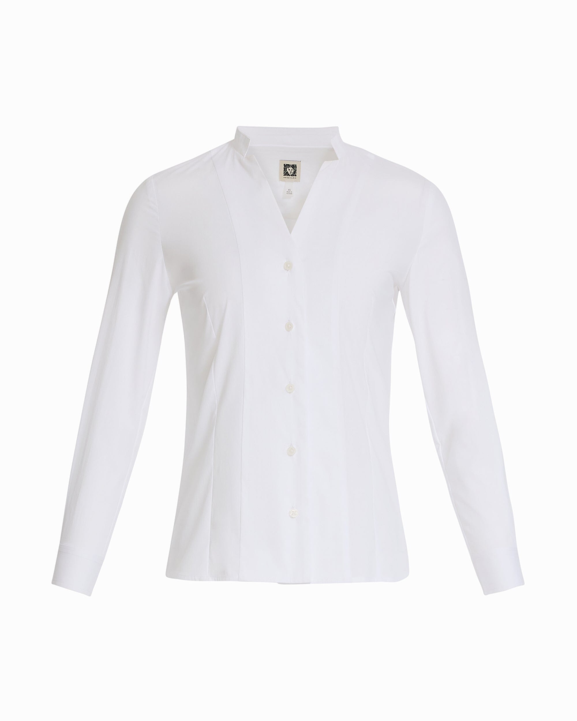 Anne Klein Bright White Long Sleeve Poplin Shirt