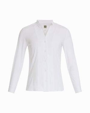 Anne Klein Bright White Long Sleeve Poplin Shirt