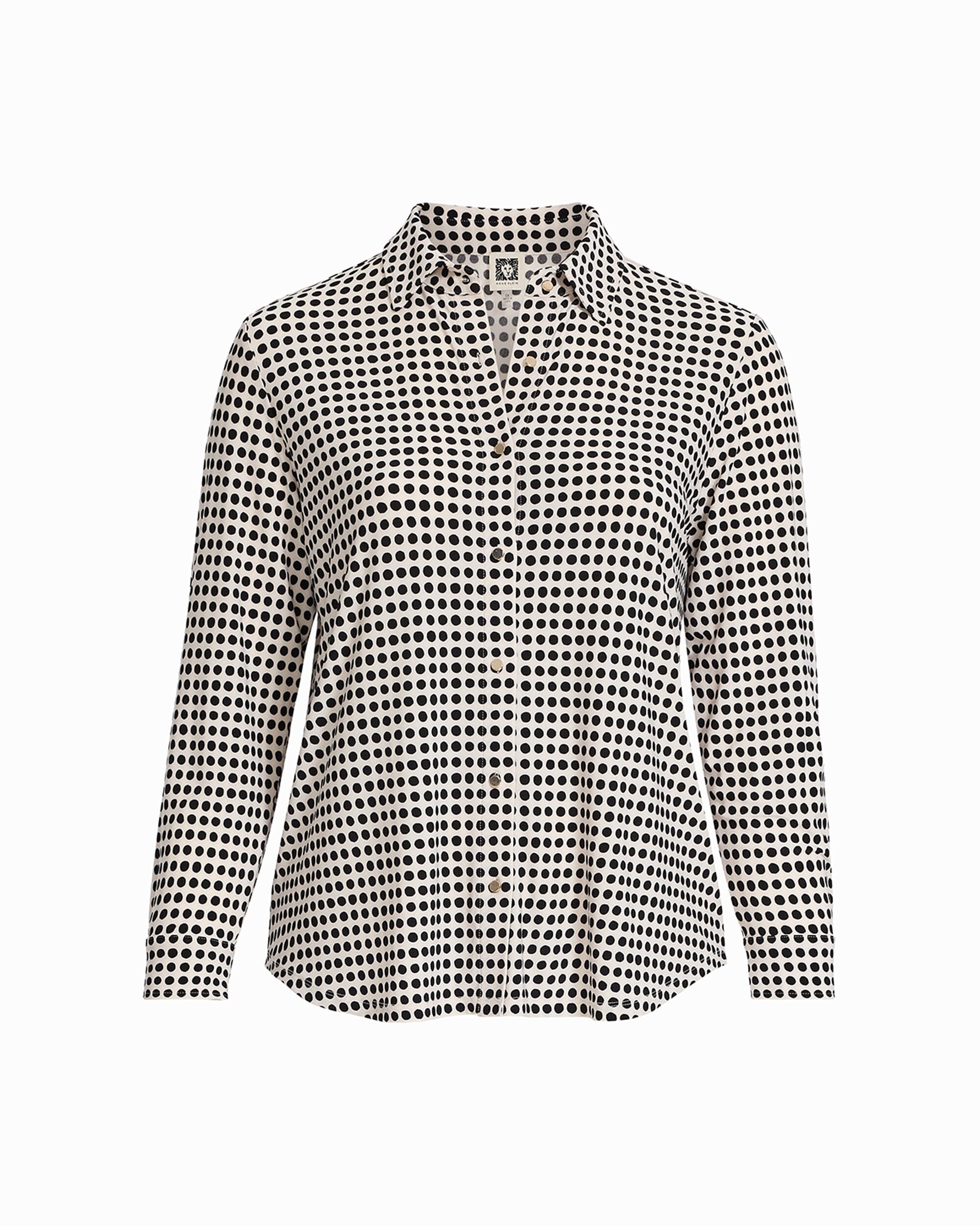 Anne Klein White Dove/Anneblack Plus Long Sleeve Shirt