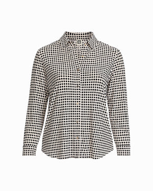 Anne Klein White Dove/Anneblack Plus Long Sleeve Shirt