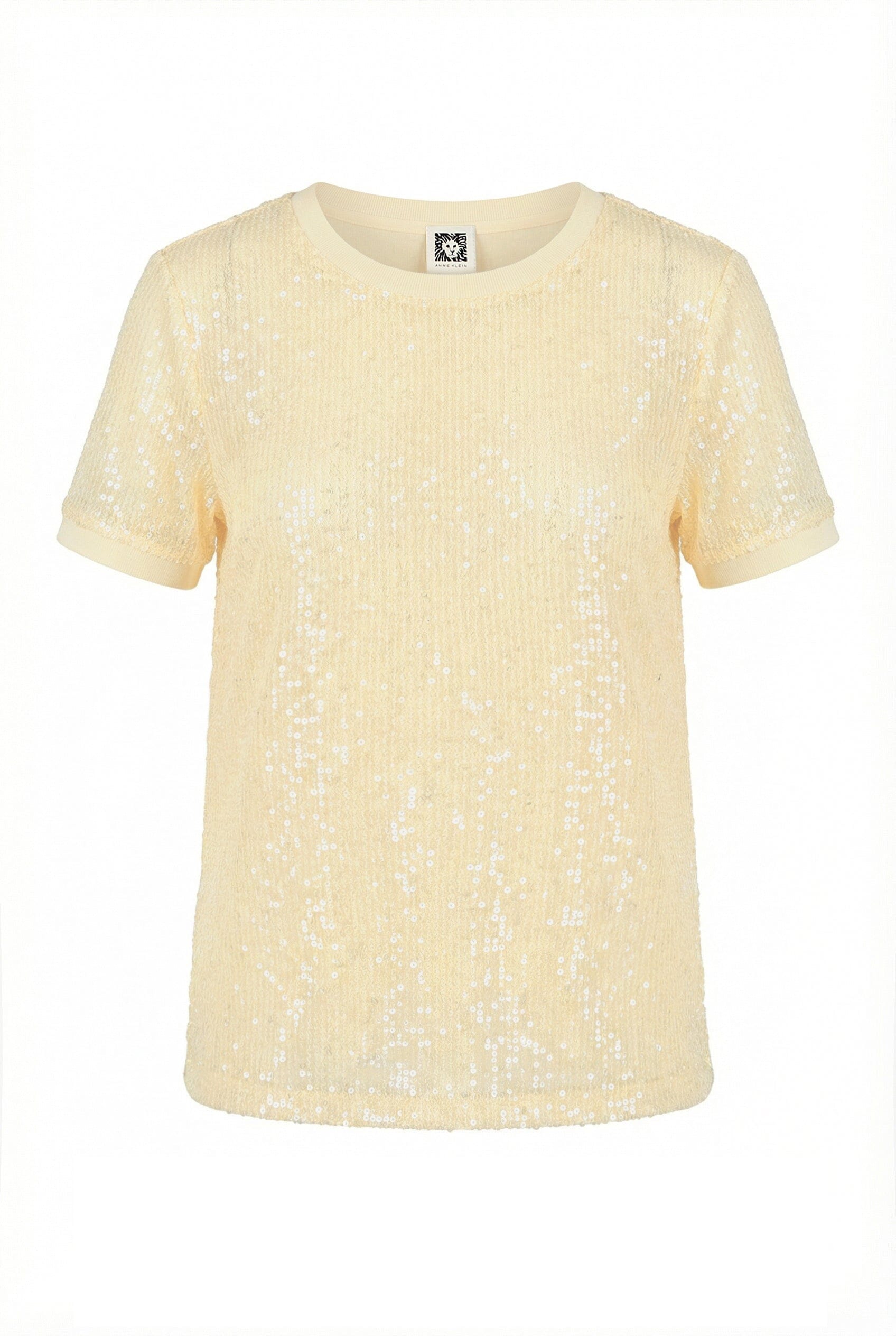 Anne Klein Canary Frost Petite Short Sleeve Banded Tee