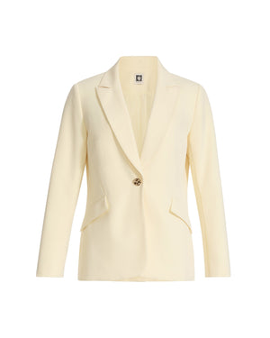 Anne Klein Canary Frost Petite Fitted Peak Lapel Jacket