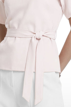 Anne Klein Layered Short Sleeve Bateau neckline Neck Pullover