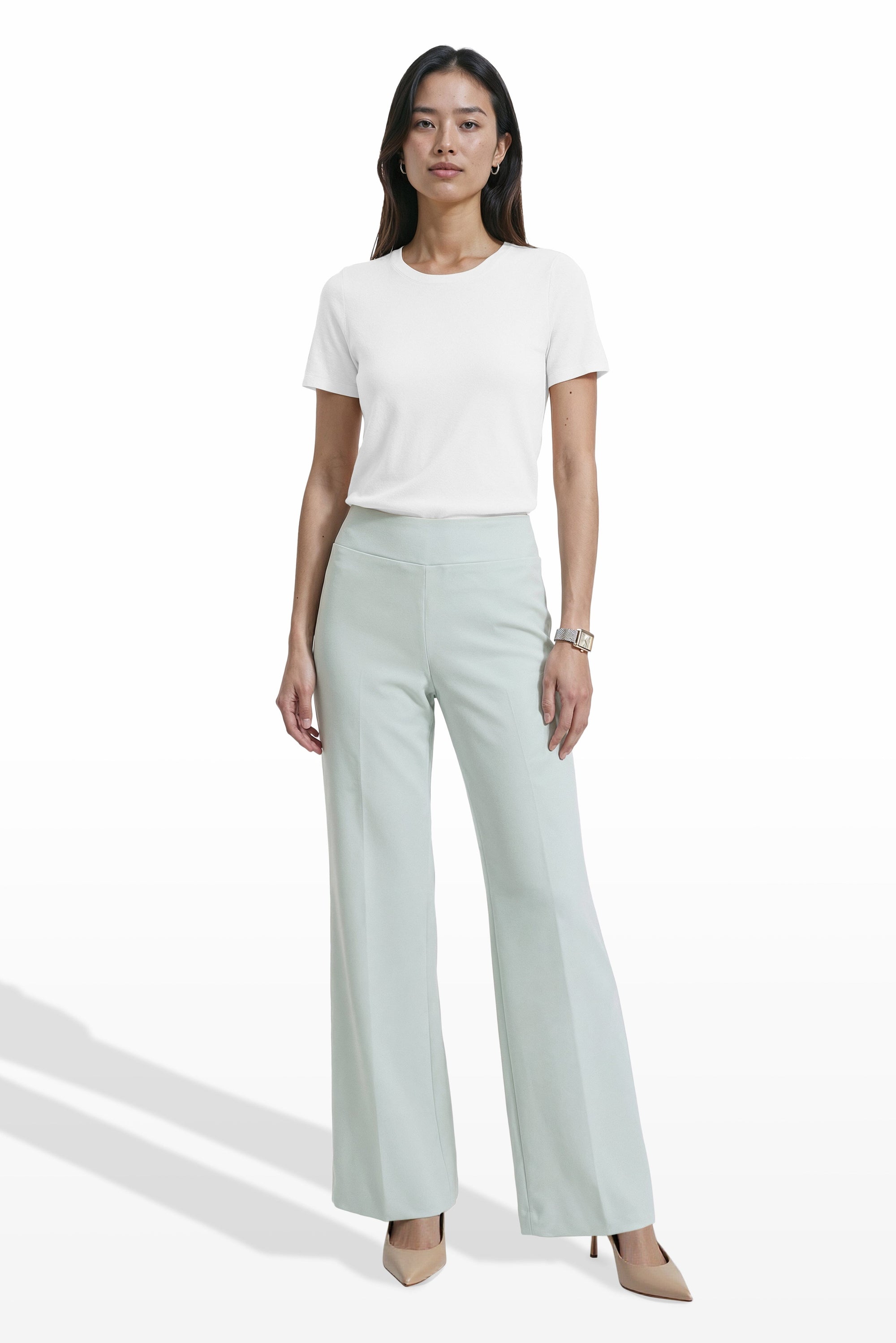 Anne Klein High Rise Pull On Wide Leg Pants