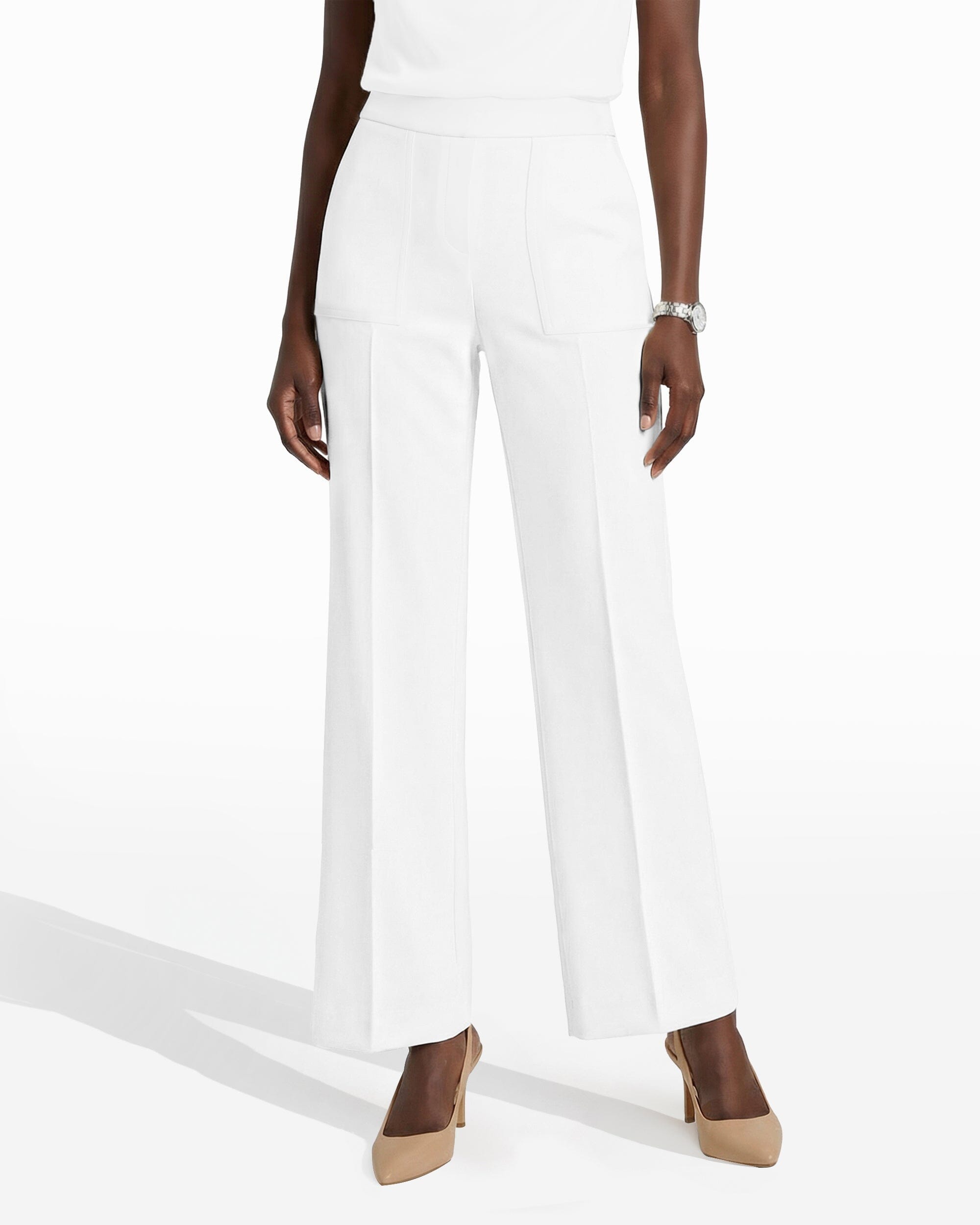 Anne Klein Pull-On Wide Leg Cargo Pocket Pants
