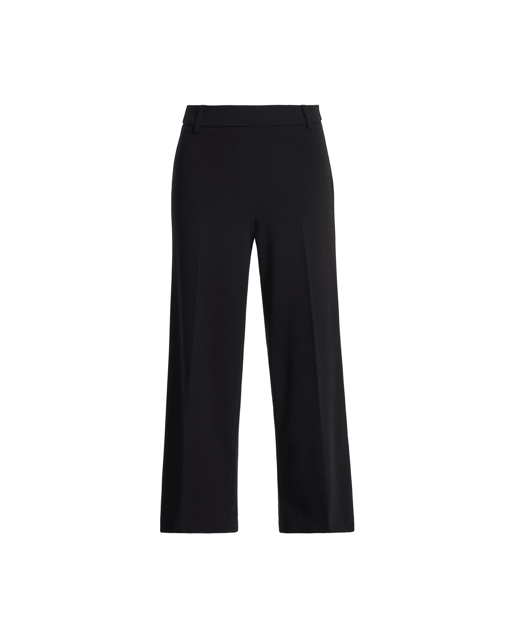 Anne Klein Anne Black Pull On Wide Leg Crop Unlined Pant