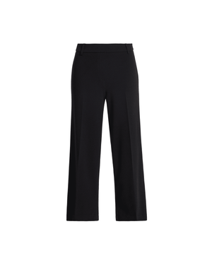 Anne Klein Anne Black Pull On Wide Leg Crop Unlined Pant