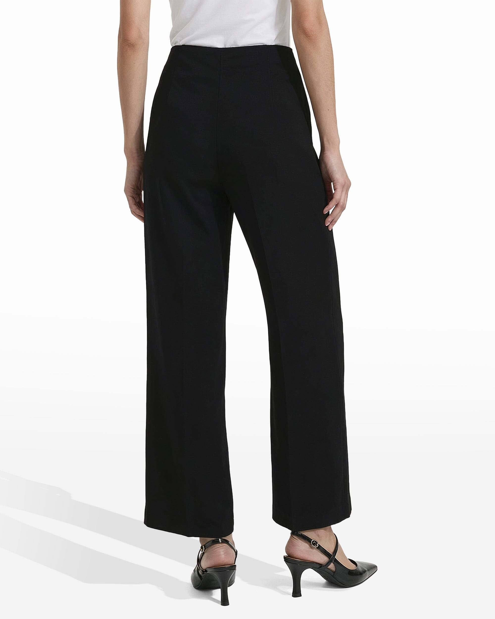 Anne Klein High Rise Pull-On Cropped Wide Leg Pants