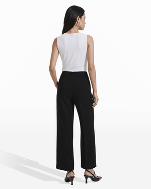 Anne Klein Petite High Rise Pull-On Wide Leg Crop Pants