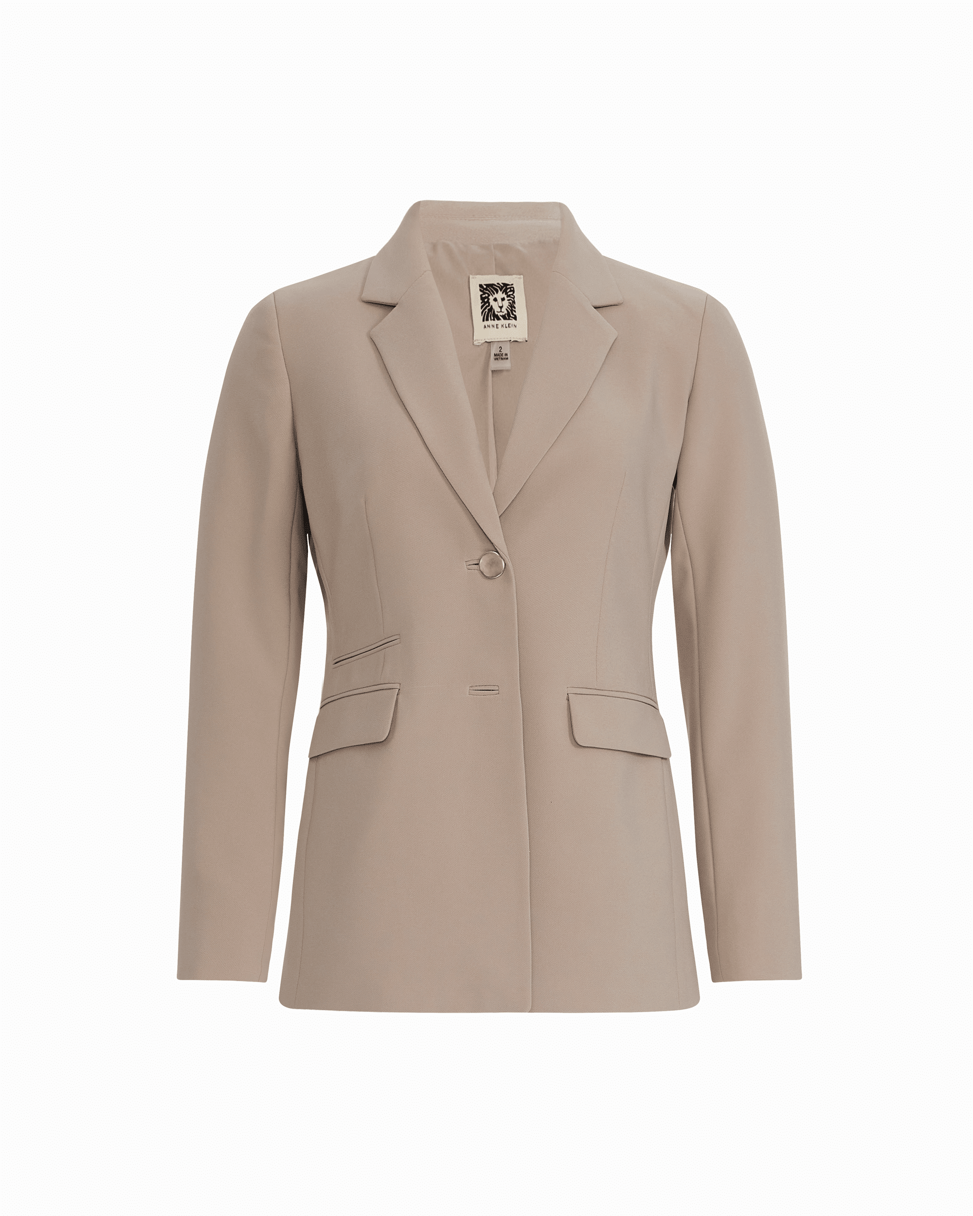 Anne Klein PORCINI Two Button Notched Collar Pocket Jacket