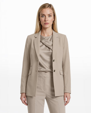 Anne Klein Two Button Notched Collar Pocket Jacket