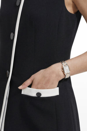 Anne Klein Color-Blocked Four Button Vest