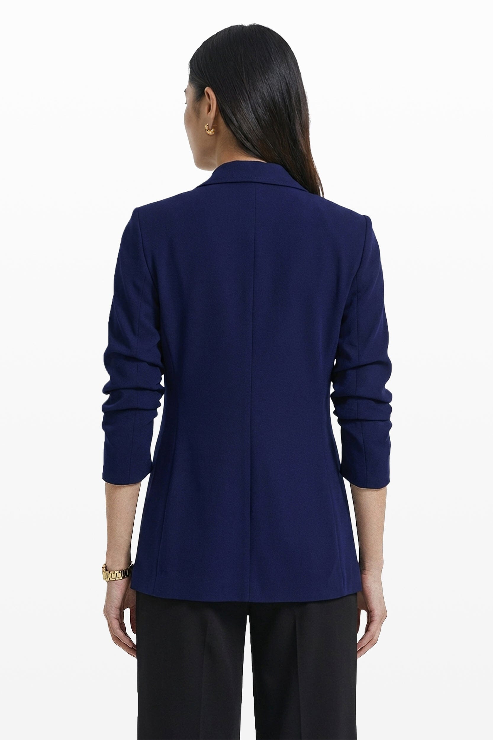 Anne Klein Open Front Scrunch Sleeve Jacket
