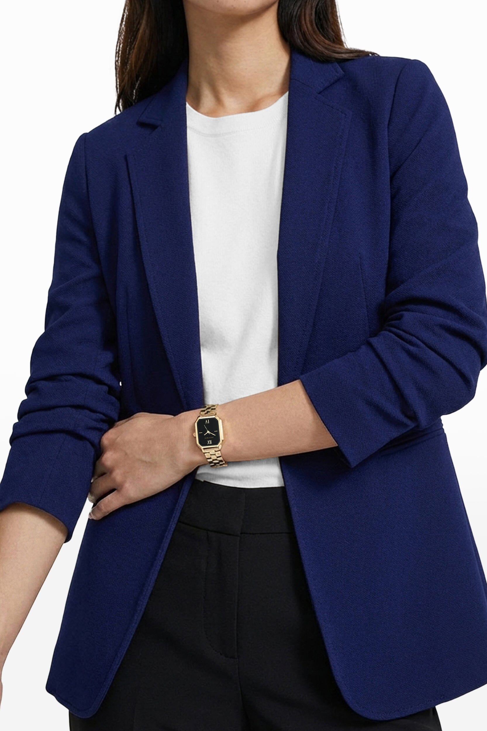 Anne Klein Open Front Scrunch Sleeve Jacket