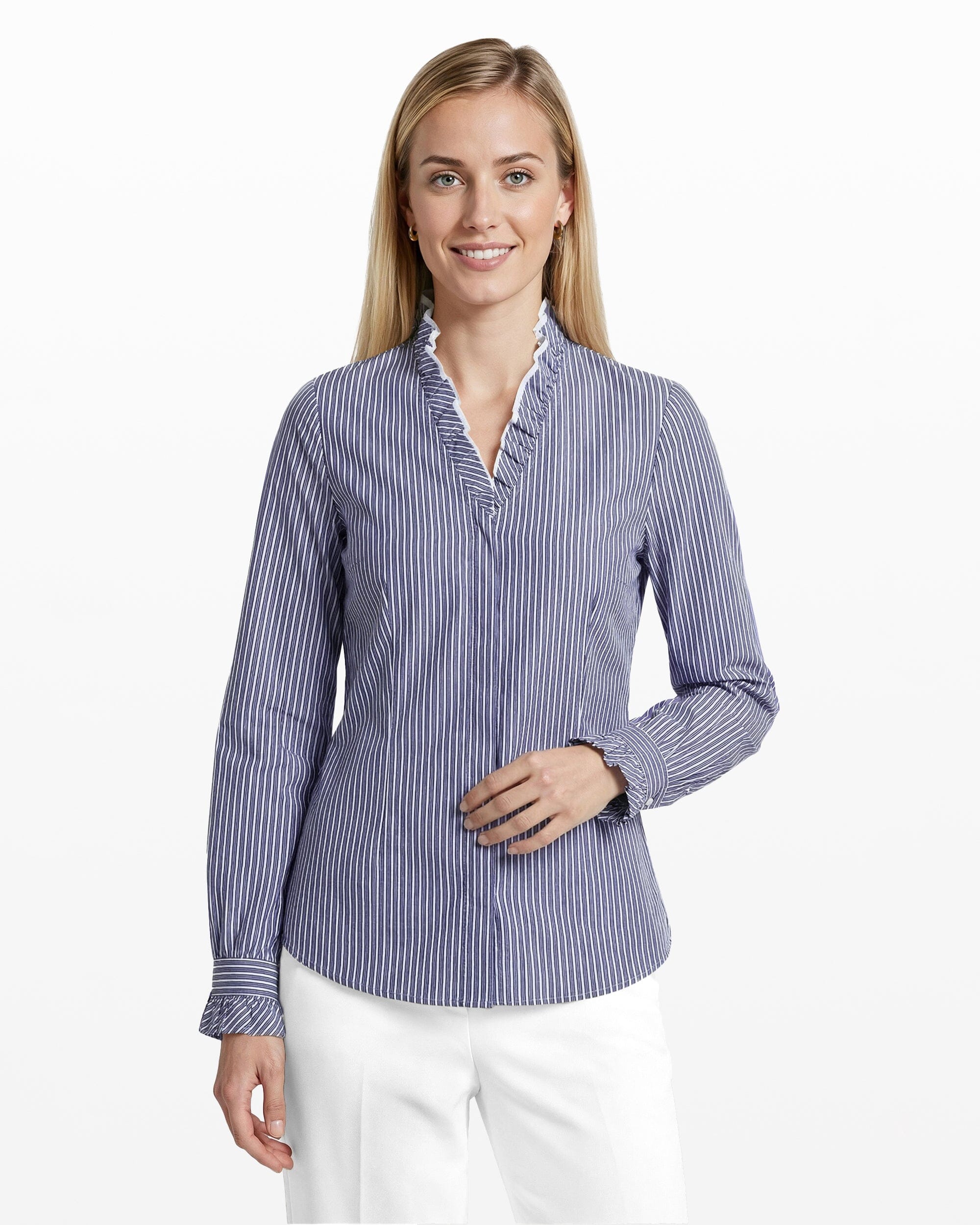 Anne Klein Long Sleeve Ruffle Button-Front and Cuff Shirt