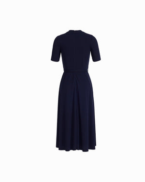 Anne Klein Twist Detail Neck Midi length Fit And Flare Dress