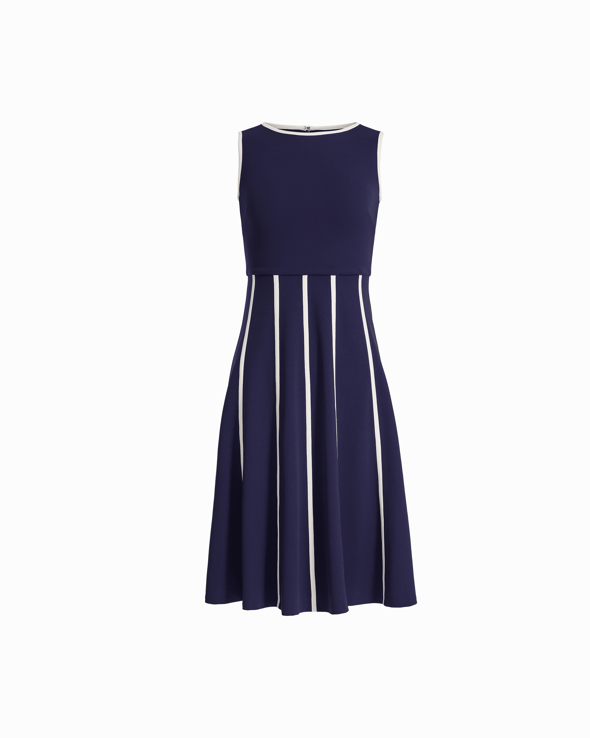 Fit And Flare Midi Dress With Piping | Anne Klein Fit And Flare Midi Dress With Piping | Anne Klein