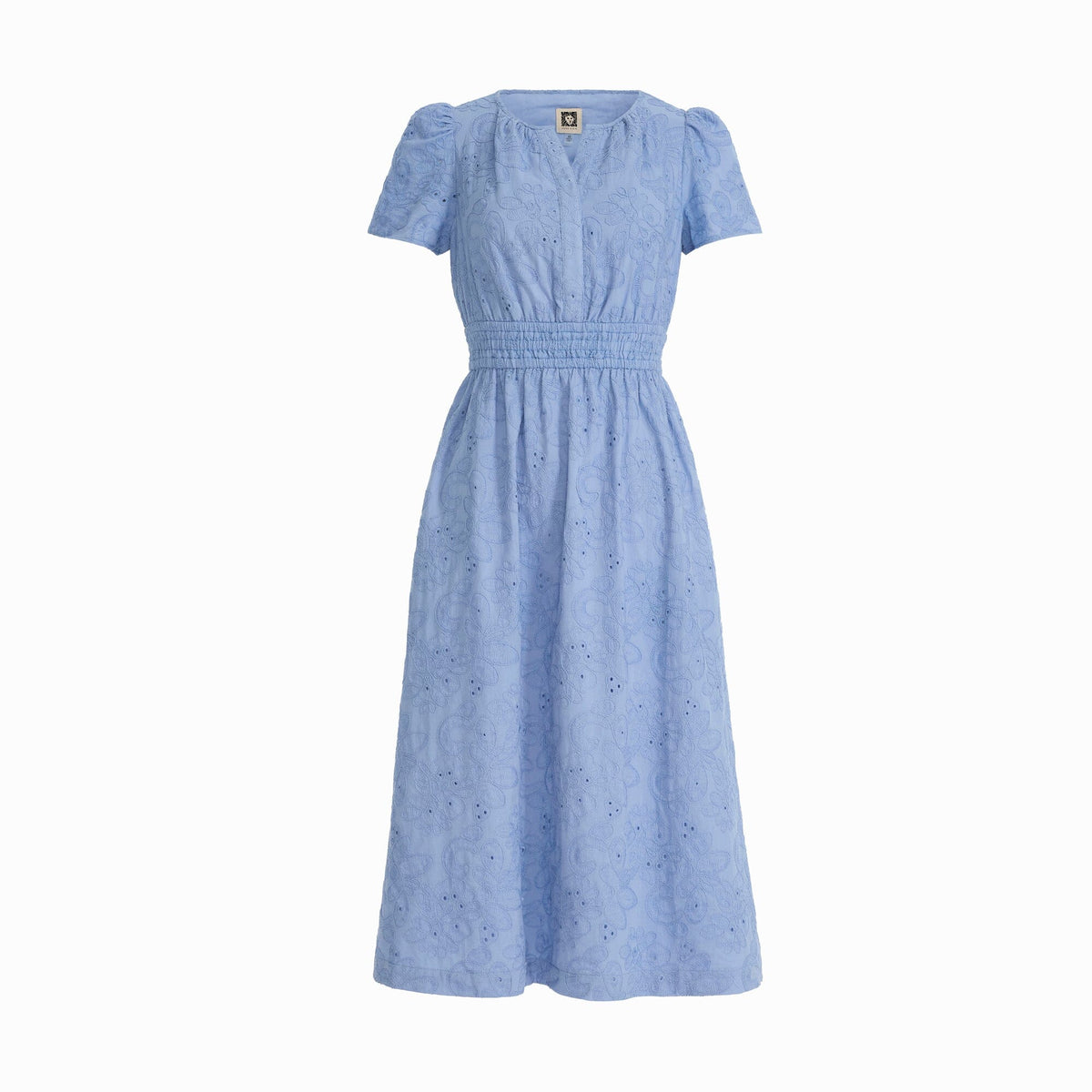 powder blue midi dress Elery Light - US 18 Midi length Sizing Short Sleeve Cotton Eyelet Midi