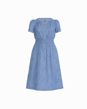 Anne Klein SURF BLUE Plus Size Short Sleeve Midi Length Dress