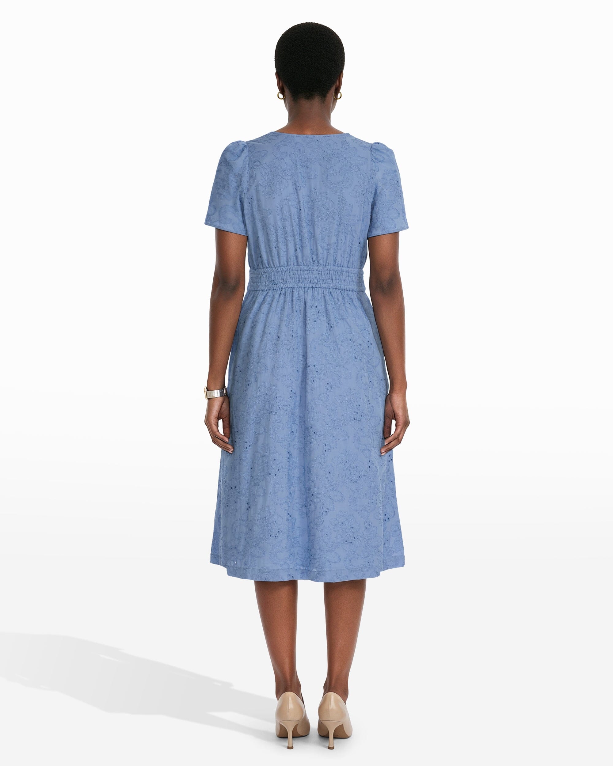 Anne Klein Plus Size Short Sleeve Midi Length Dress