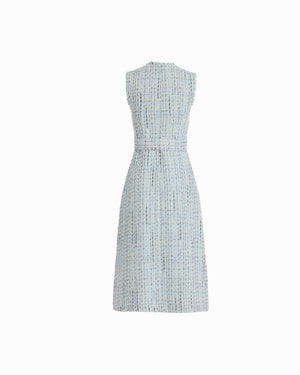 Anne Klein Fringed Midi length Dress with Center Front Seam