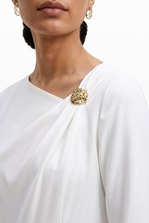 Anne Klein Shoulder Pin Midi Length A-line silhouette Dress