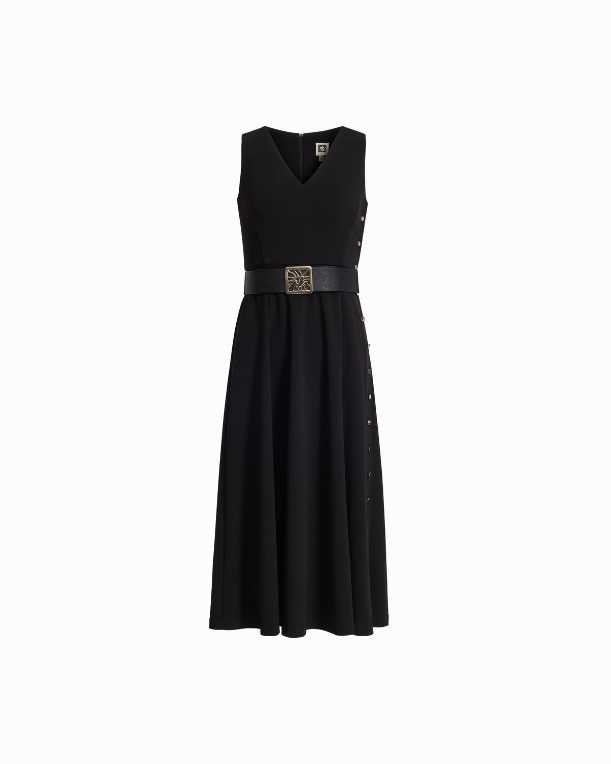 Anne Klein Side Button Midi Length Fit And Flare Dress