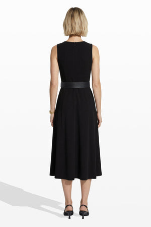 Anne Klein Side Button Midi Length Fit And Flare Dress