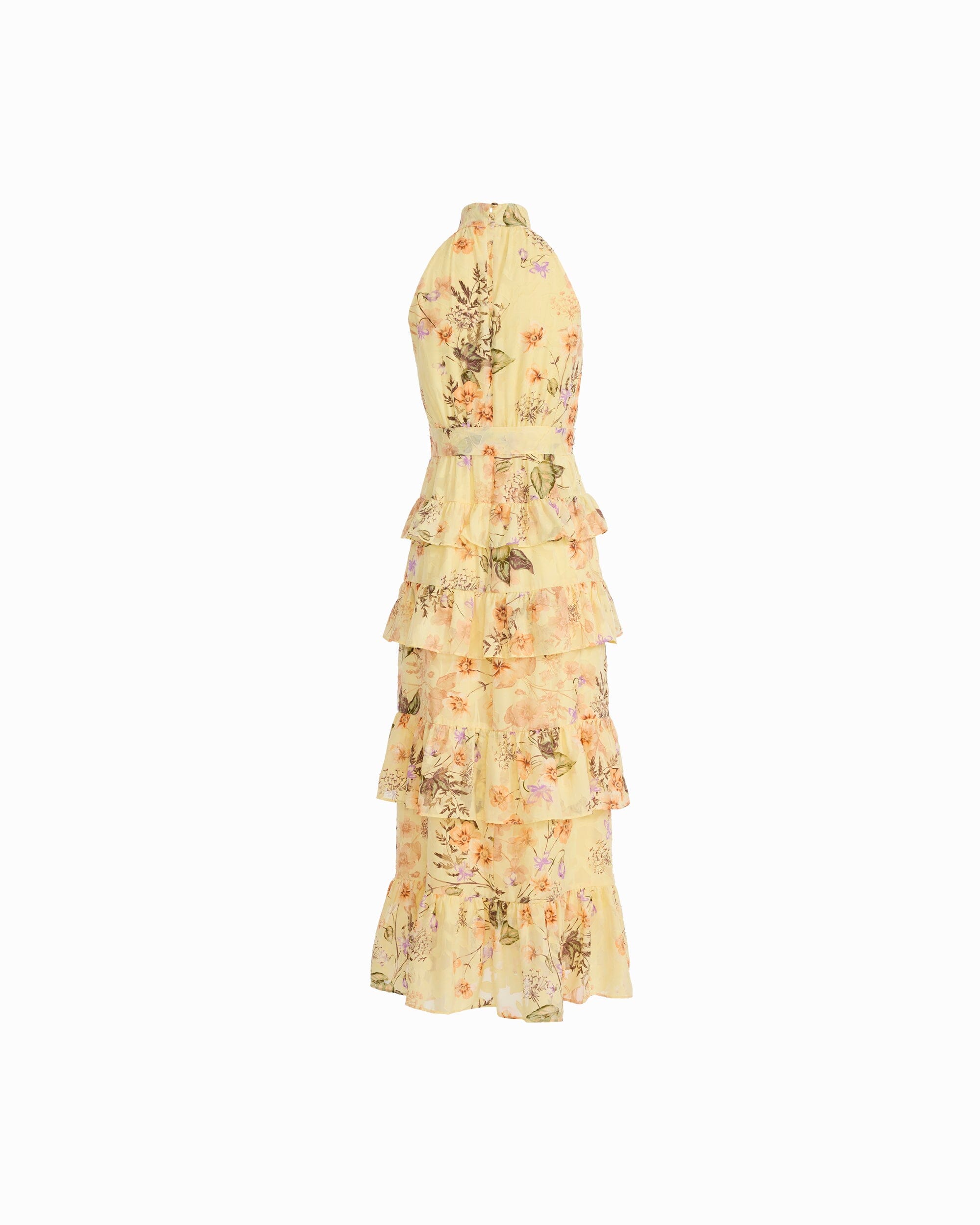 theory tiered halter maxi dress Elegant Halter Neck Tiered Chiffon Maxi Dress for Romantic Wedding Guests main image 0