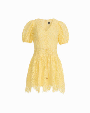 Anne Klein Puff Sleeve Seam Short Dress