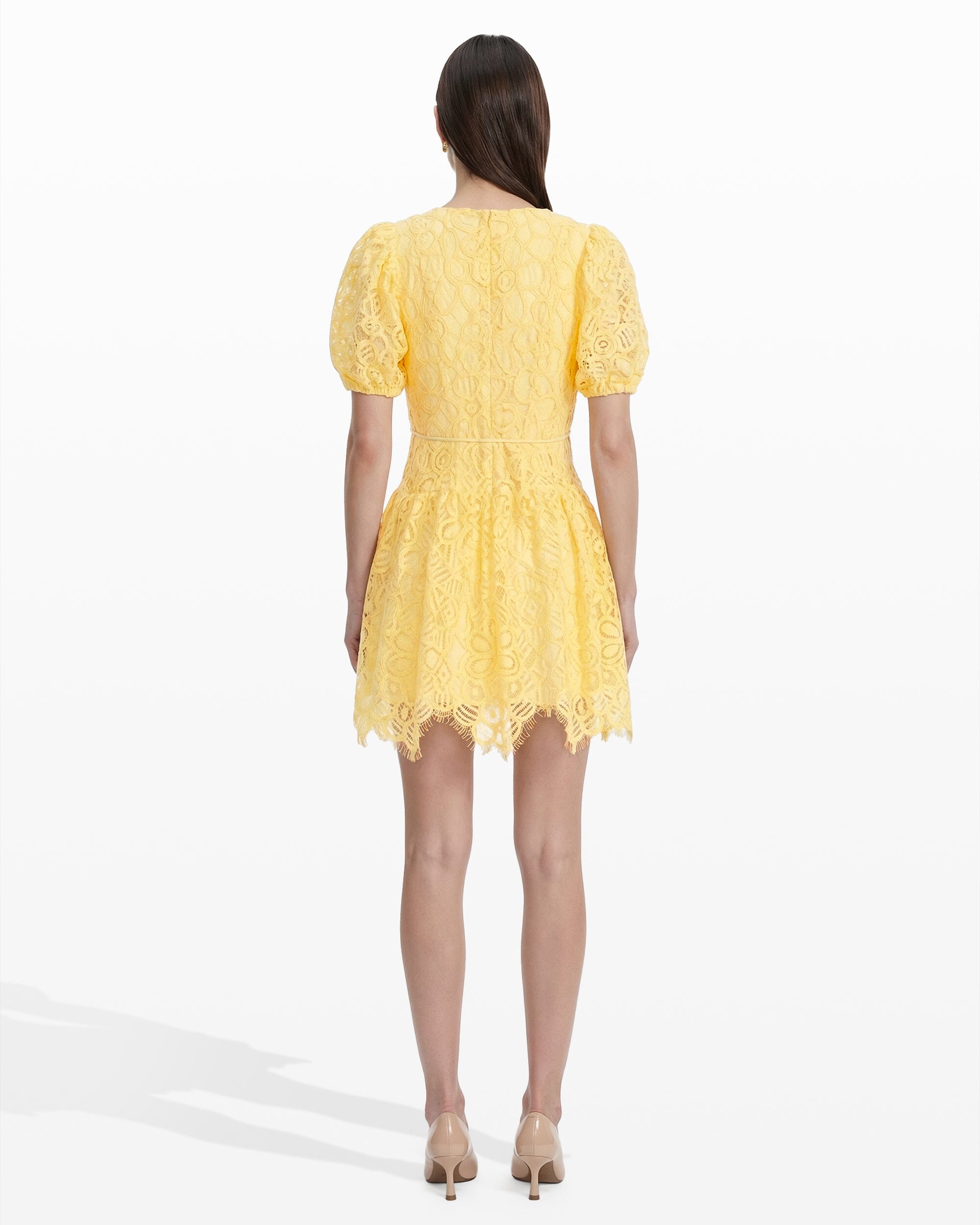 Anne Klein Puff Sleeve Seam Short Dress